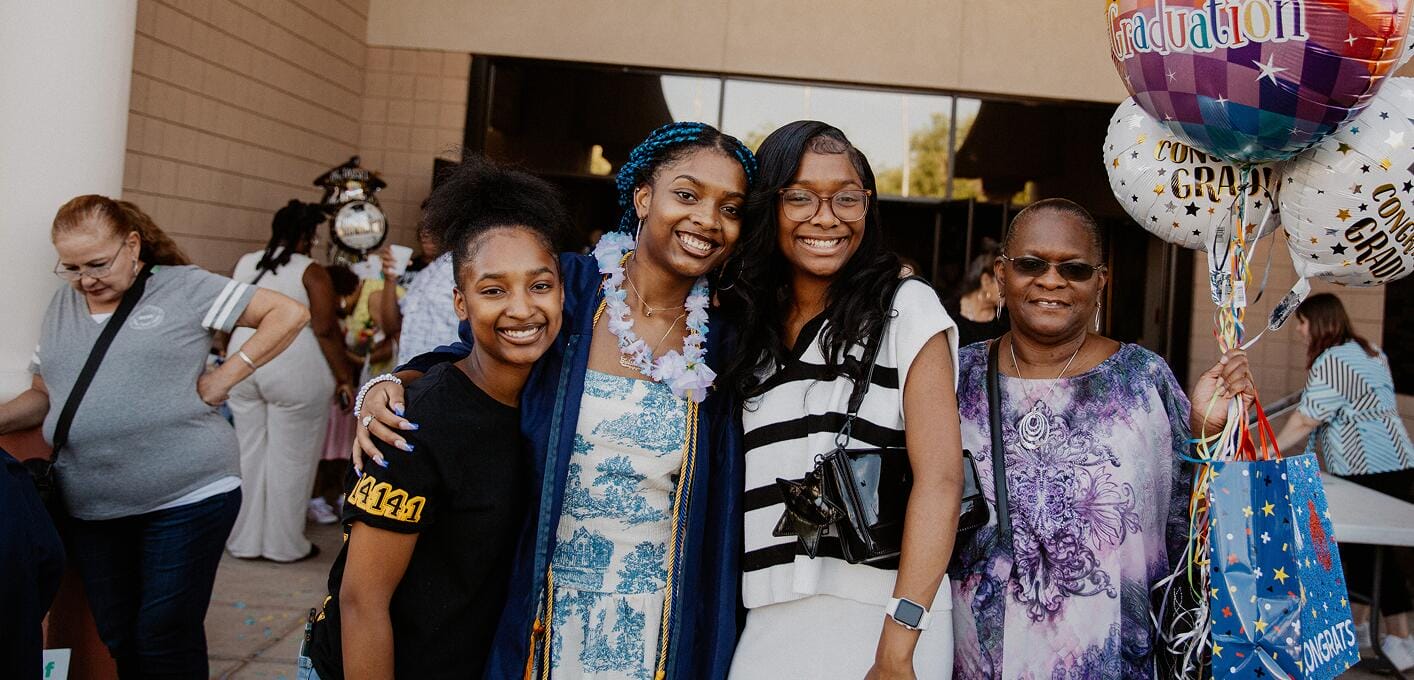 Family at graduation ceremony