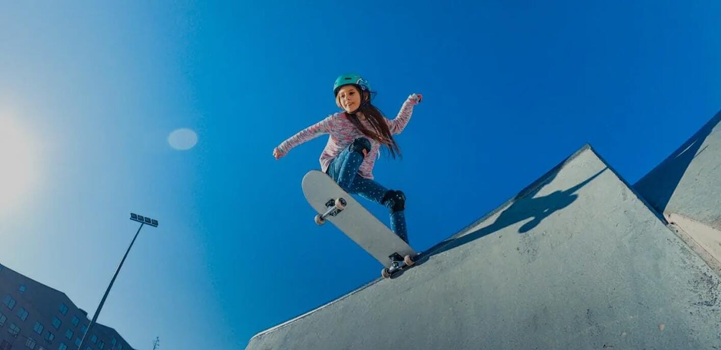 Girl skateboarding