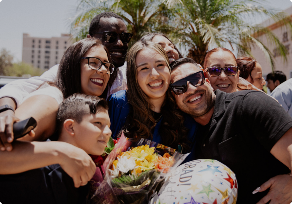 Family at graduation ceremony
