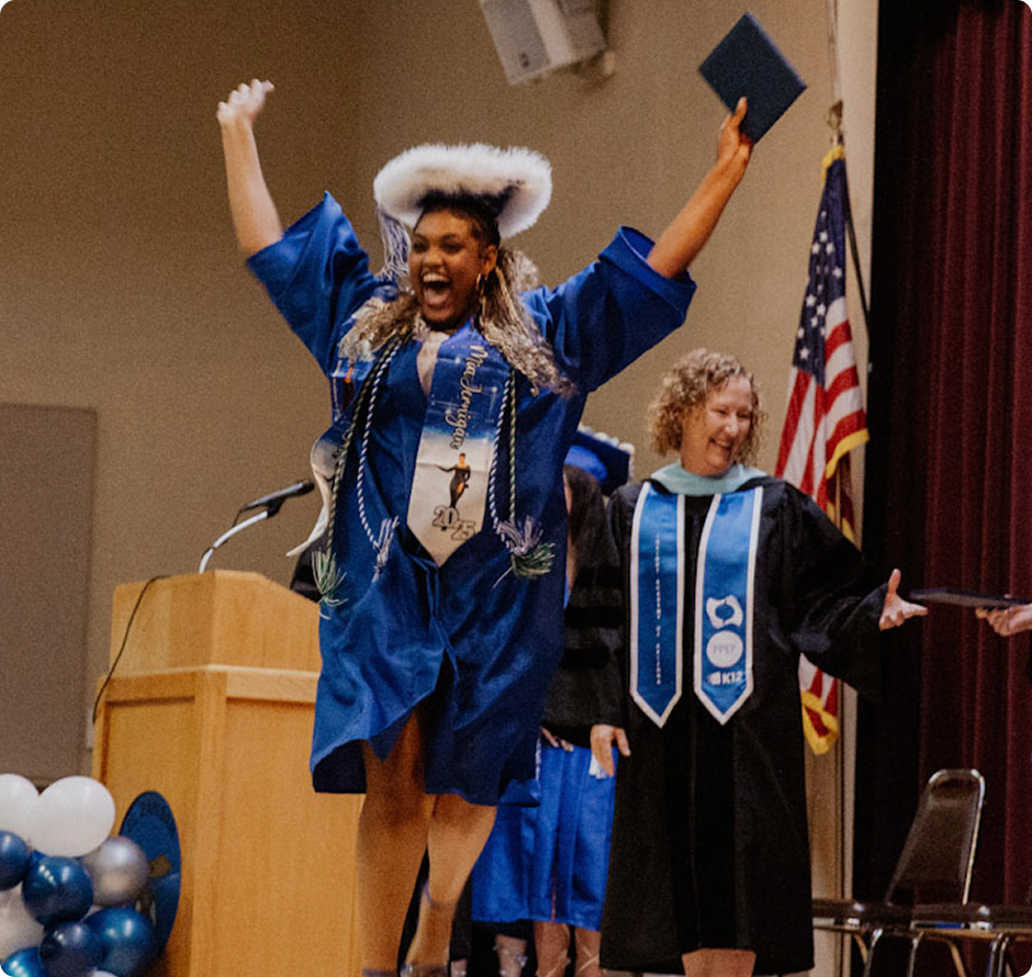 Graduated student on her graduation ceremony